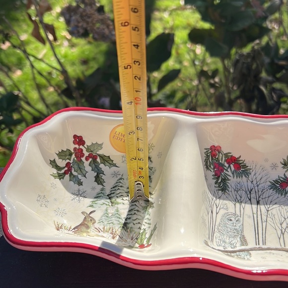 CHRISTMAS dish winter forest 3 section server - Picture 11 of 16